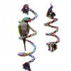 Bird Toy Spiral Cotton Rope Chewing Bar Parrot Swing Climbing Standing Toys with Bell Bird Supplies Parrots Climbing Toys