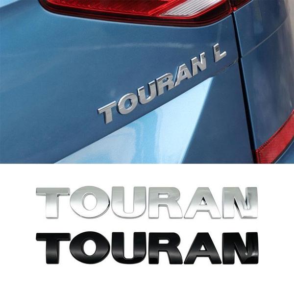 Автоаксессуары 3D ABS Черный и Серебристый Логотип Буква Задняя Наклейка на Багажник Декор Значок Бокового Крыла Кузова Автомобиля Для TOURAN