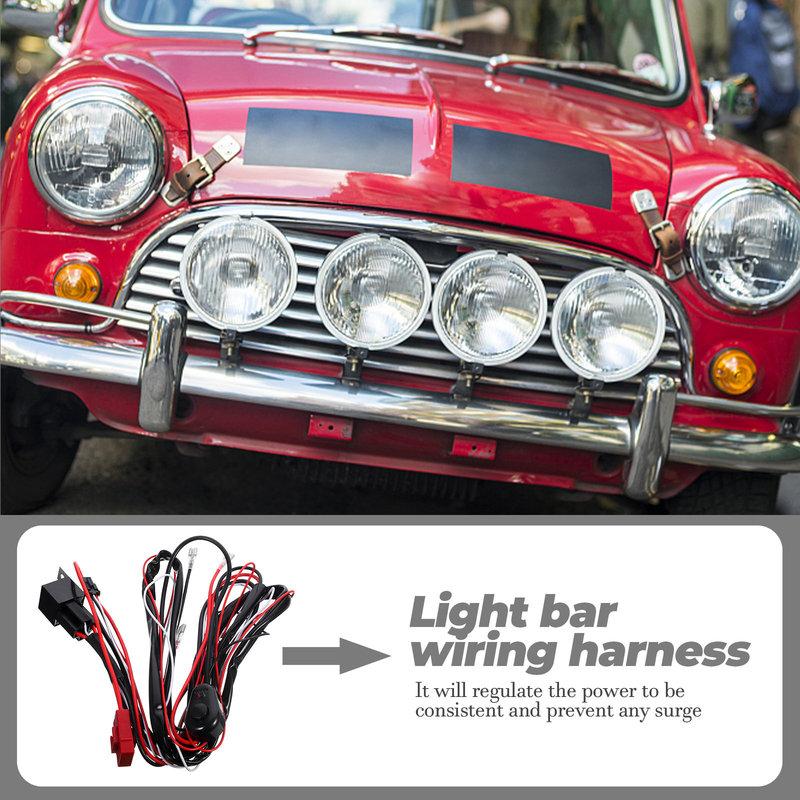Wiring Harness Kit for LED Light Bar Heavy Duty Fuse Relay Illuminated on Off Switch Security Harness Protecting LED Light Bar