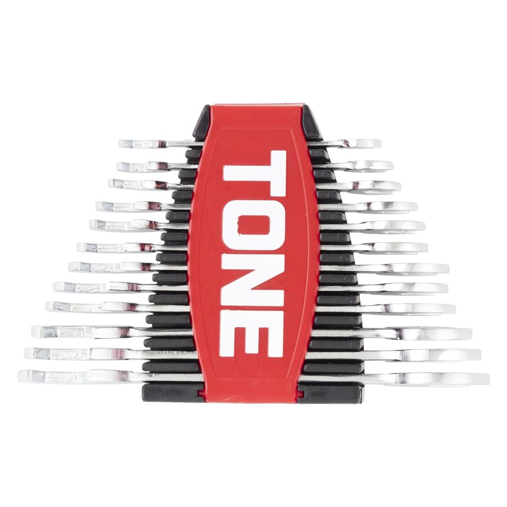TONE Thin Wrench Set DSTO1200P Set (with Holder) Red/Black, 12-Piece