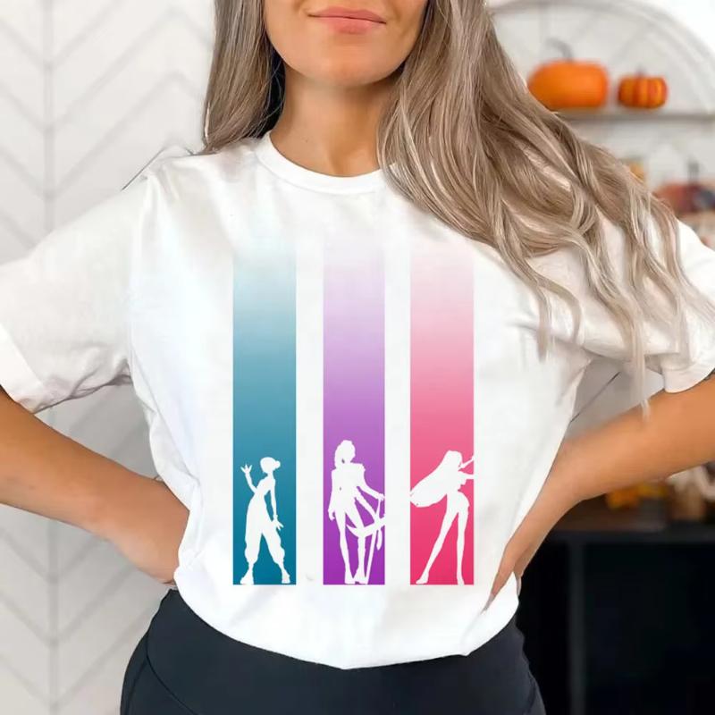 Huntrix Девочки Kpop Охотники на Демонов Двусторонняя Футболка Футболка в Стиле Аниме Летняя Руми Мира Зои Девочка для Мужчин Женщин Детей Семейная Одежда