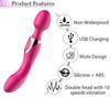 USB-зарядка с двойной головкой, двойной удар, AV-вибратор, точка G, мастурбация, секс-товары для взрослых