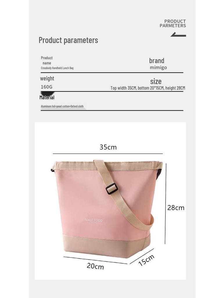 Изолированная сумка-кроссбоди, сумка для ланча с плечевым ремнем для путешествий и пикников