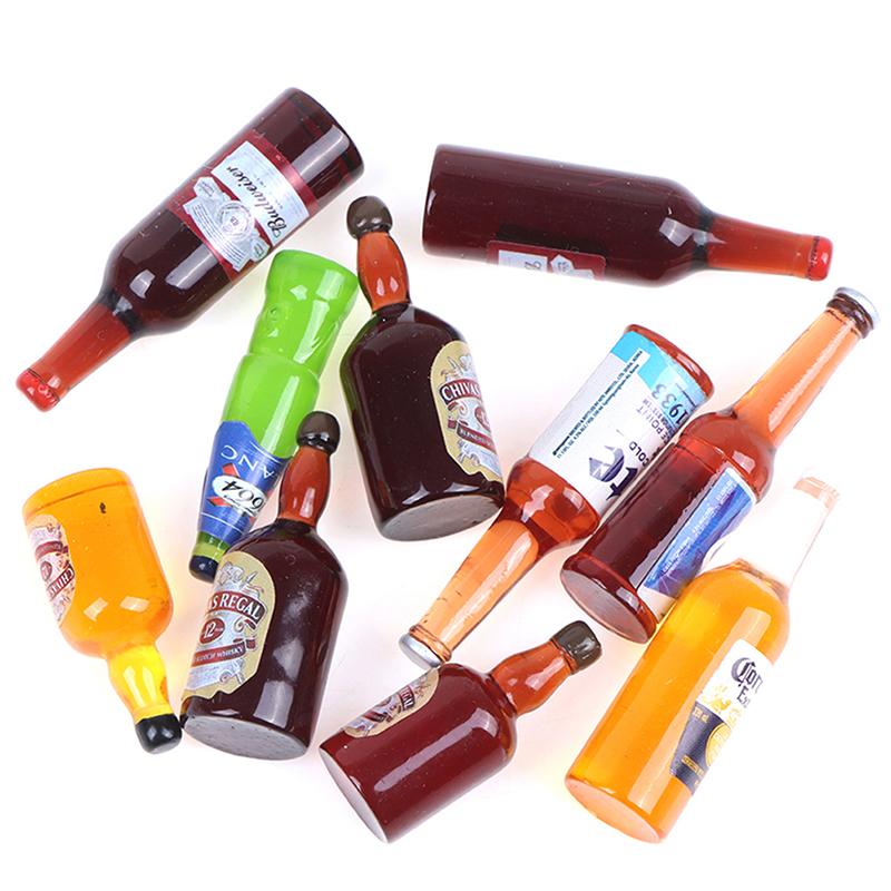 10Pcs 1:12 Dollhouse Miniature Drinks Wine Model Dolls Kitchen Accessories