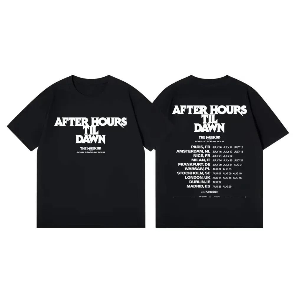 Fashion Hip Hop Short Sleeve T-Shirt, The Weeknd After Hours Til Dawn 2026 Tour Merch T-Shirt, Unisex Casual Pure T-Shirt