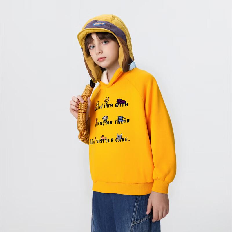 MQD Boys' Fleece-Lined Street Style Letter Hoodie