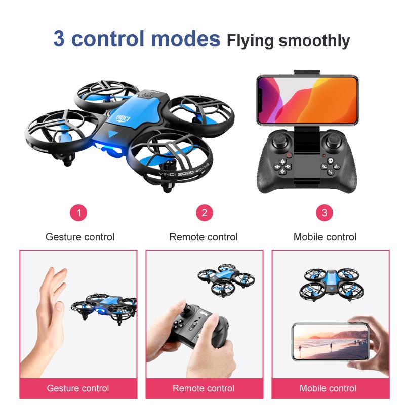 New V8 Mini Drone 4K Camera Profession HD Wide Angle Cam WiFi Fpv Quadcopter Height Keep Dron Helicopter Toys For Boys Gift