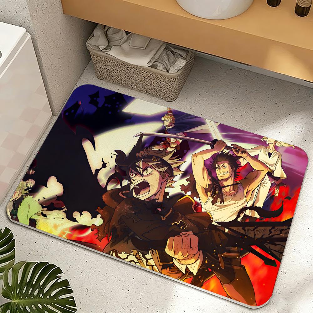 Anime B-Black Clover Floor Mat Diatomite Floor Mat Fast Drying Odor Resistant Non Slip Bath Kitchen Mat