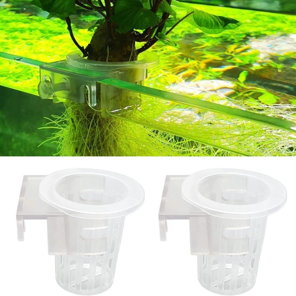 2Pcs ABS Fish Tank Planter Cups Adjustable Hydroponic Planting Cup Aquascape