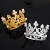 Mini Crown Cake Topper Elegant Princess Pearl Tiara Ornaments Baby Shower Birthday Wedding Party Supplies DIY Cake Decoration