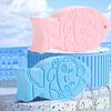 1/4Pcs Exfoliating Bath Sponge 3D Ultra Soft Body Scrubber Sponge Fish Shape Dead Skin Remover Reusable Bath Scrubber with Lanyard