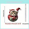 Car Accessory Acrylic Cat Cartoon Style For Holiday Christmas Tree Home Decor Gift