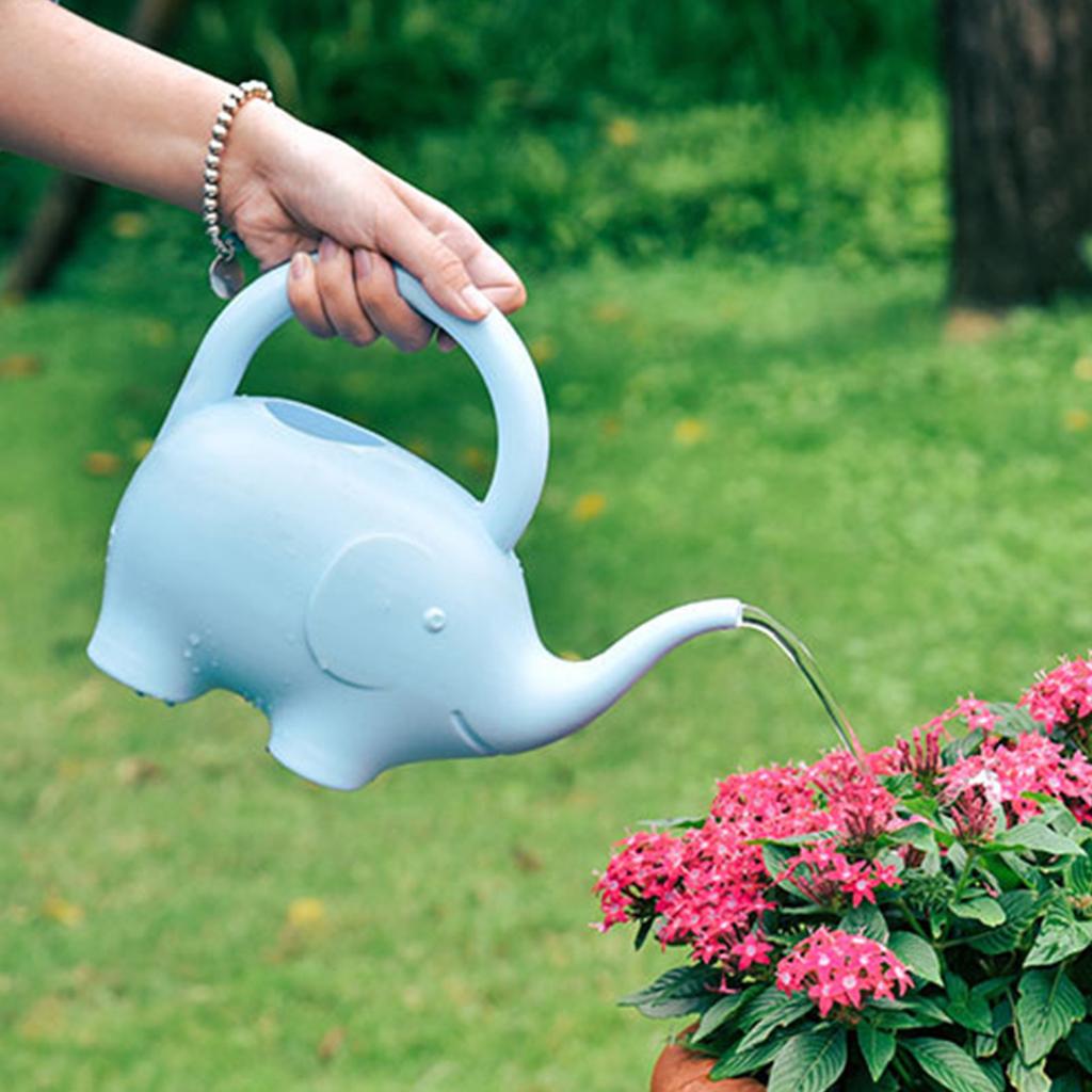 Cartoon Elephant Watering Can Plastic 1L Large Capacity Handheld Cute Animal Kids Watering Pot for