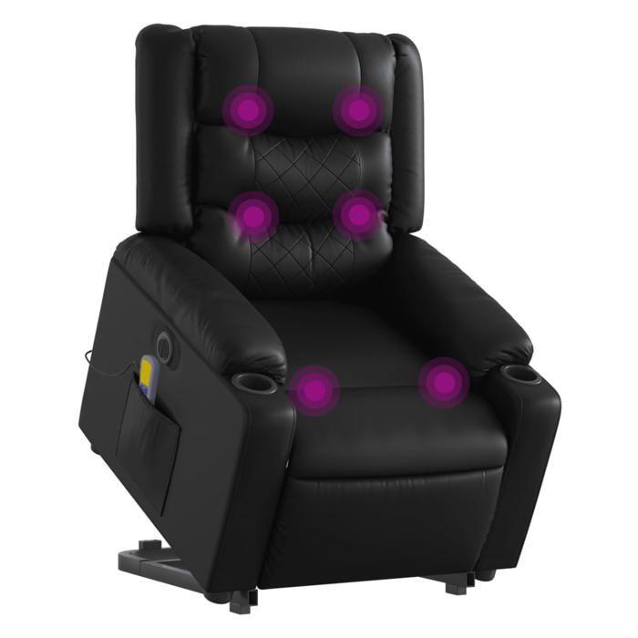VidaXL Fauteuil Inclinable de Massage Électrique, Chaise de Relaxation avec Dossier et Repose-pied Réglables, Siège de Salon 3206563