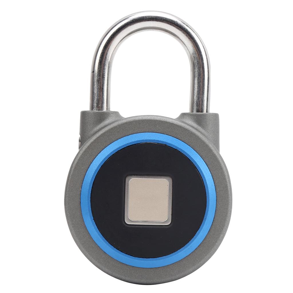 Fingerprint Portable Lock Smart Padlock Keyless AntiTheft Security Door Tool IP65 Waterproof for Bag Drawer Suitcase(Gray Blue )