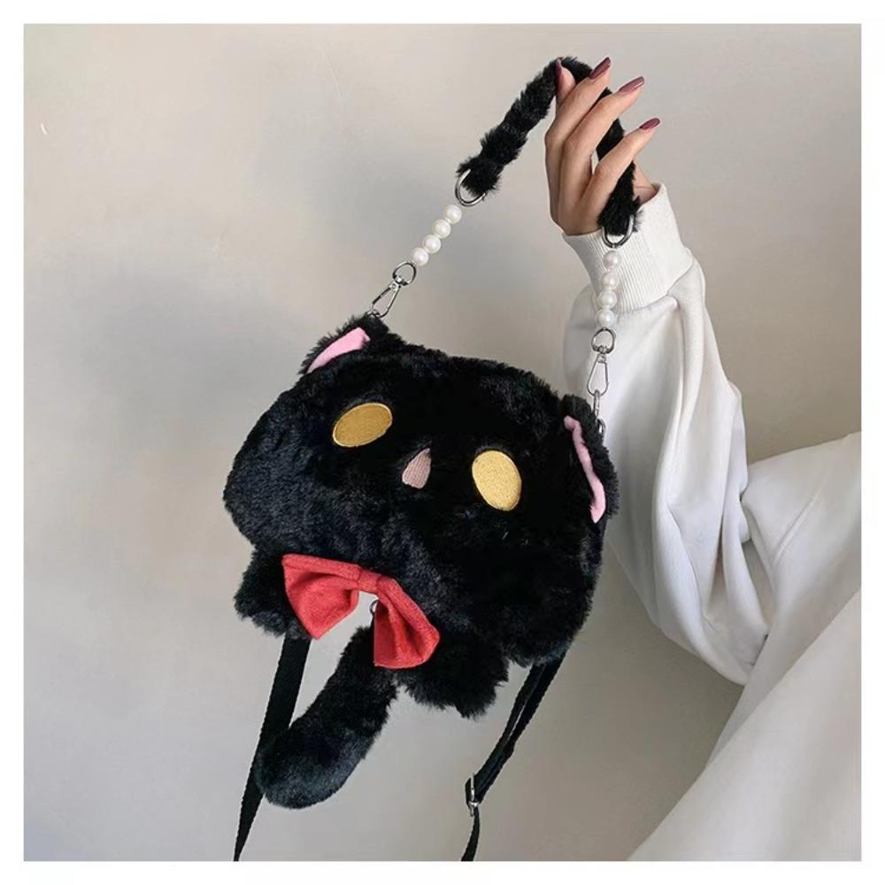 Плюшевая сумка большой вместимости, плюшевая сумка в форме кошки, милая сумка в стиле лолита, милая ручная сумка через плечо, Леди CLE