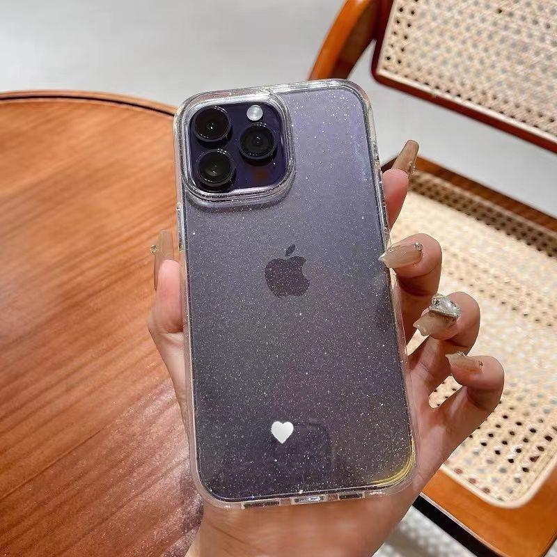 Прозрачный блестящий чехол для iPhone 11, 12, 13, 14Pro Max, XS, XR