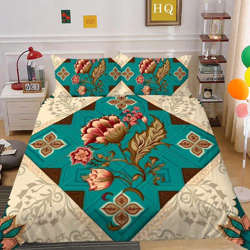 3D Роскошный женский пододеяльник с цветочным принтом, комплект королевского размера для спальни, декор из полиэстера, домашнее постельное белье