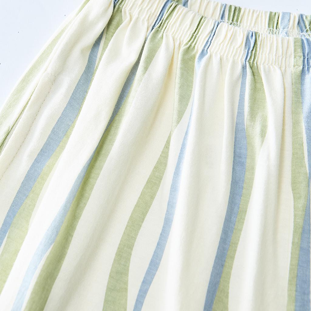 Pure Cotton Breathable and Comfortable Women's Pajamas Striped Dog Decorative Home Clothing Set
