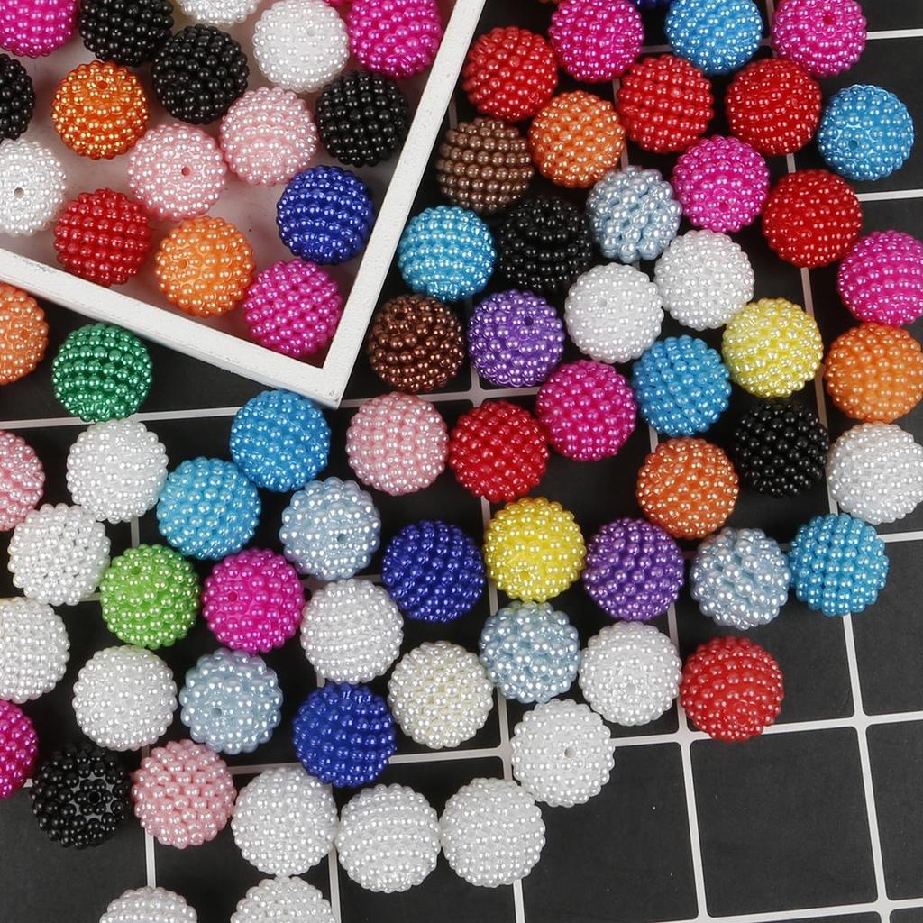 500G Acrylic Beads Bayberry Beads Round Loose Beads Fit Europe Beads For Jewelry Making