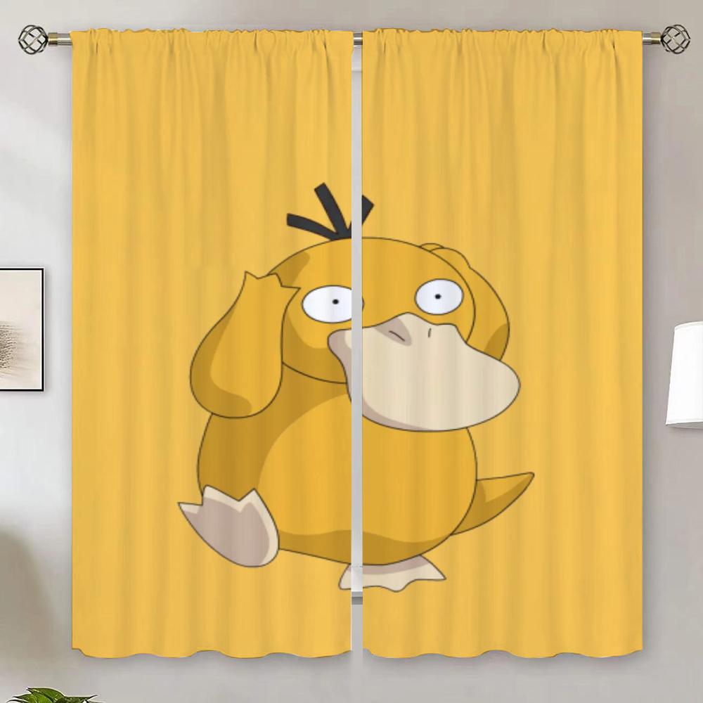 P-Poke-mon Home Interior Curtains for Bedroom Decoration Tentacles Blackout Curtain 100% Living Room Curtain Tiebacks Partition