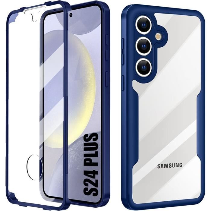 Coque de protection - BOOLING - pour Samsung Galaxy S24 Plus - TPU souple - PC rigide - Bleu Marine