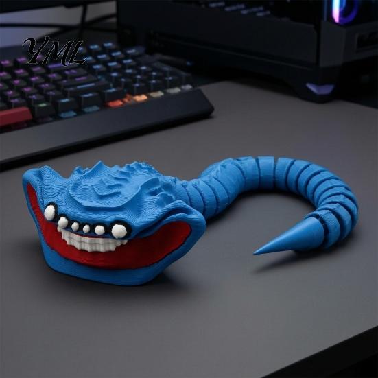 Detailed Sea Monsters Statue 3D Printed Ornament, Flexible Articulated Action Figure, Fantasy Fun Desk Accessory Deep Creature for Decor And
