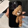 Милый дизайн с коричневым медведем Чехол для телефона Для iPhone 11 12 13 14 15 16 17 Pro Max 16E 17Air X XR XS Max 7 8 Plus Ударопрочный Мягкий чехол