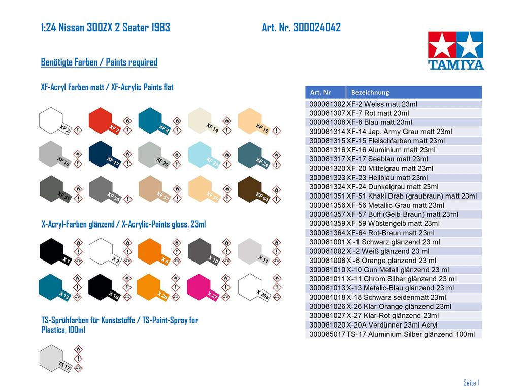 Tamiya Scale Special Project Sports Car Series NISSAN Fairlady Z 300ZX Plastic Model 24042 1/24 No.42 2-seater