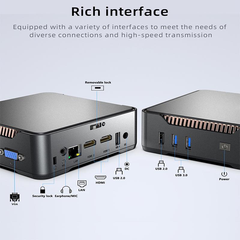 FUNXUN Window 11 Pro Mini PC Home Office Computer 128G/256G/512G/1TB SSD 8/16GB RAM Portable PC