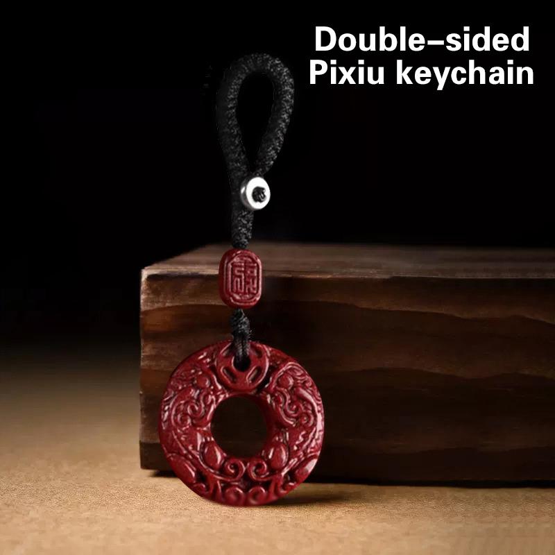 Изысканная двухсторонняя резная пряжка безопасности из нефрита Brave Troops, брелок для ключей, передача богатства, ожерелье с резным кулоном ручной работы в стиле ретро