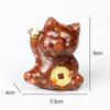 Mini Fortune Cats Statue Decor Crystal Epoxy Resin Cat Statue Attract Good Luck Money Wealth Gift for Men Women Desk Figurines