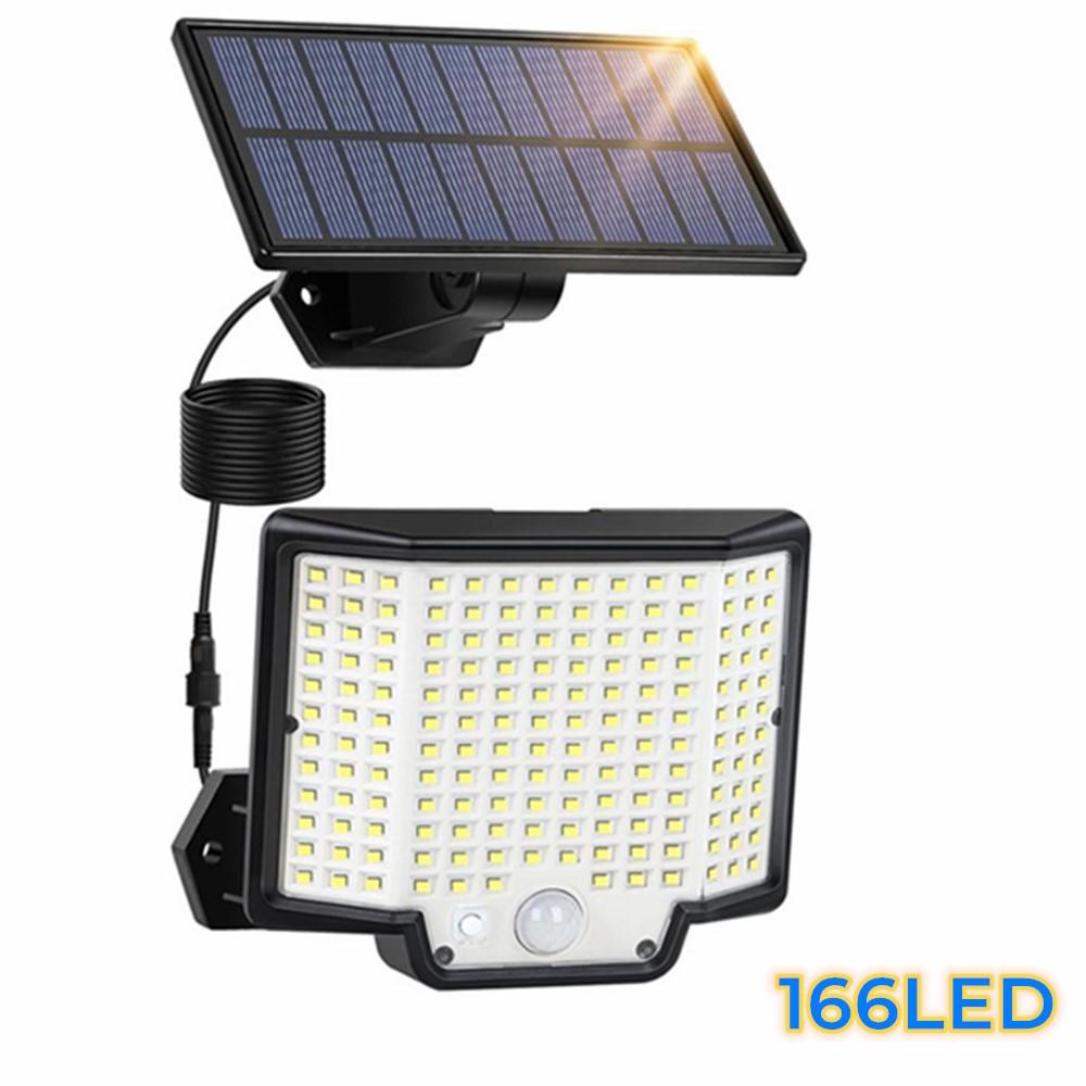 Уличные солнечные фонари с 3 режимами, солнечные настенные фонари с датчиком движения, водонепроницаемый солнечный прожектор IP65 для сада, двора, гаража