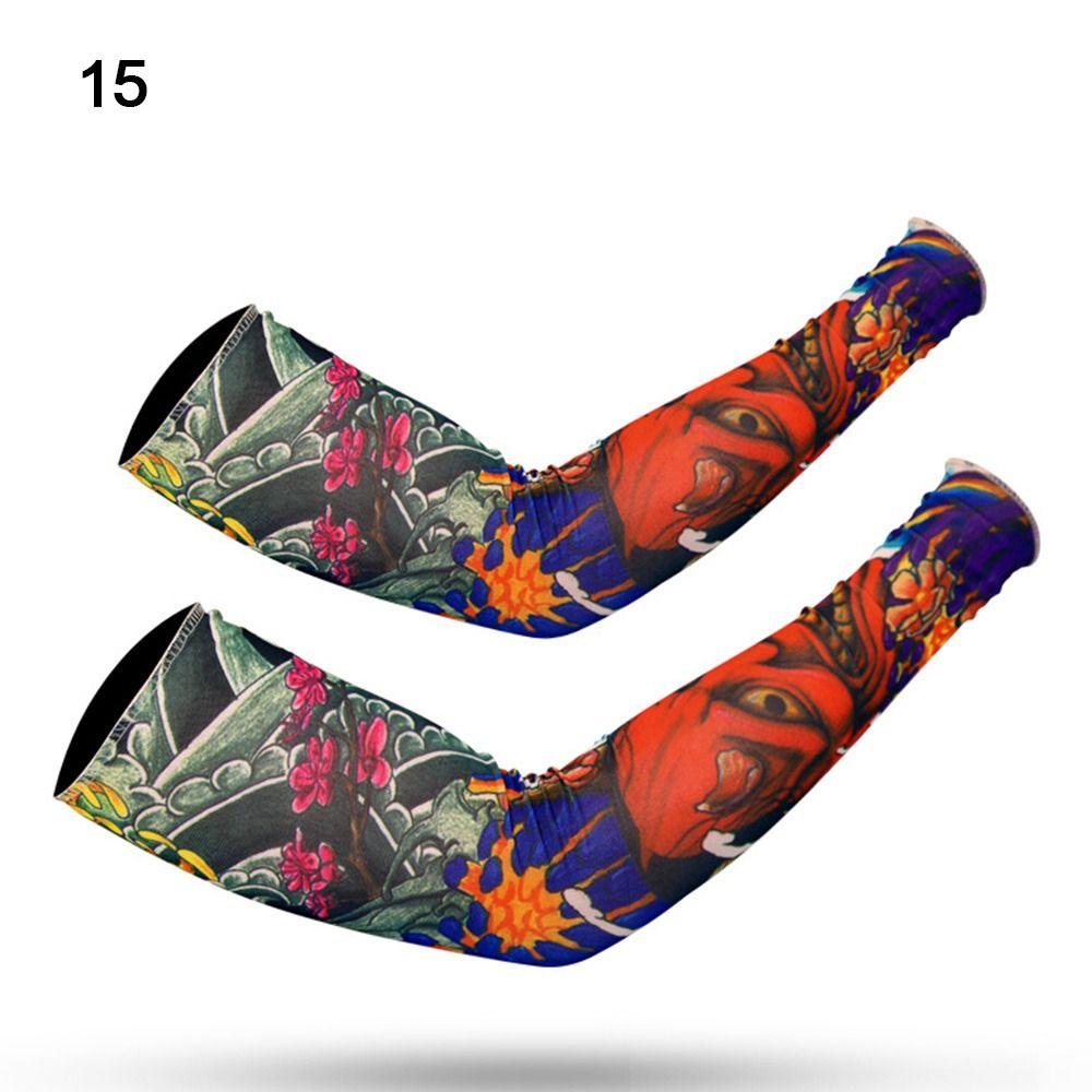 Охлаждающий спортивный баскетбольный чехол на открытом воздухе, татуировка, рукава, рукава с цветком, защита от солнца