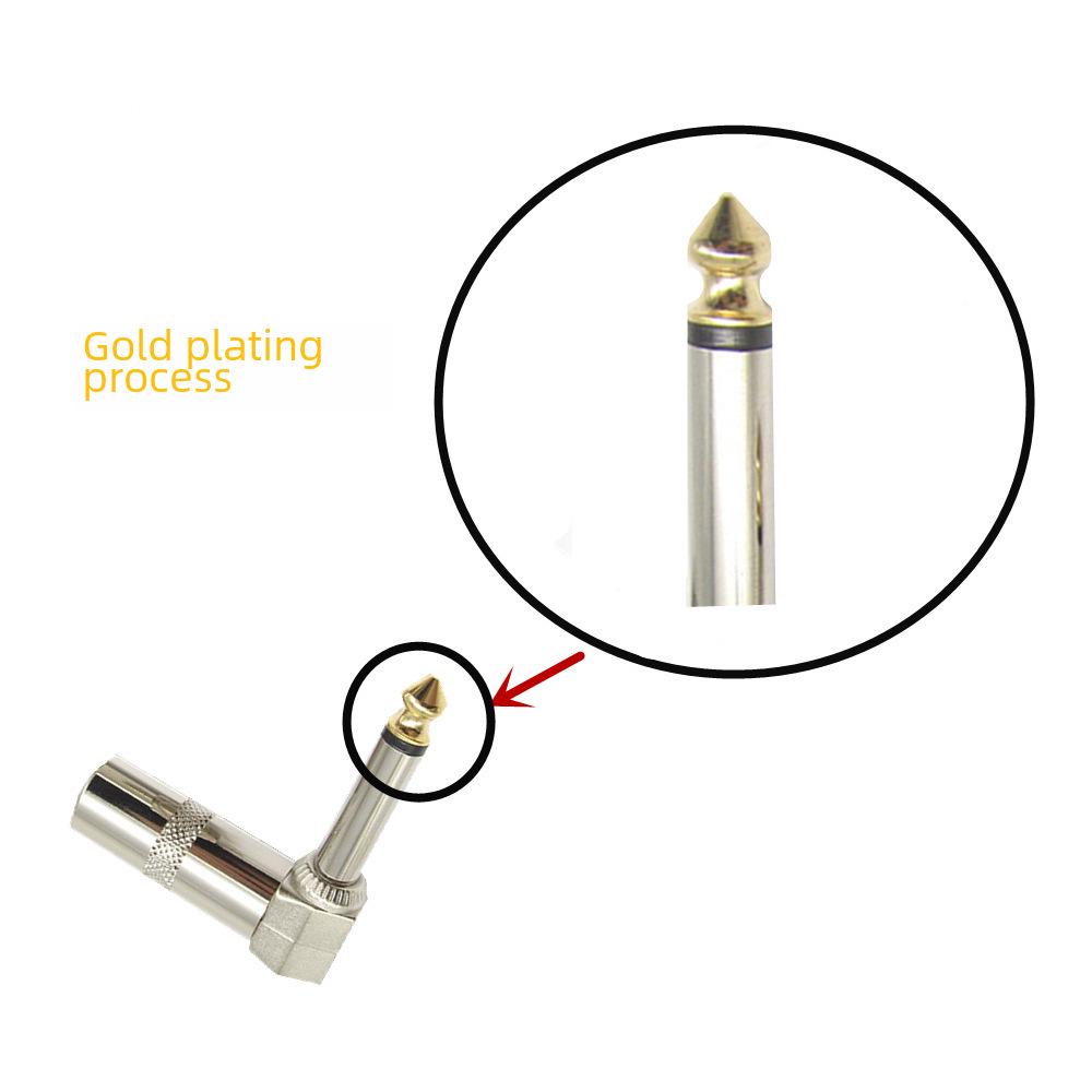 Позолоченный штекер гитарного/басового кабеля 6,35 мм, сварной разъем 6,5 мм