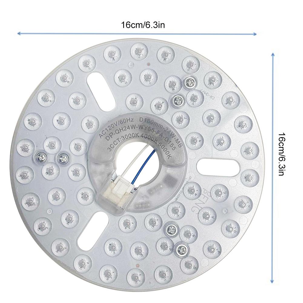 3.9/4.9/6.2 Inch 15/18/24W Ceiling Fan Light Retrofit Kit 110/220V Ceiling Fan Light Replacement Panel Pendant Light Round Panel