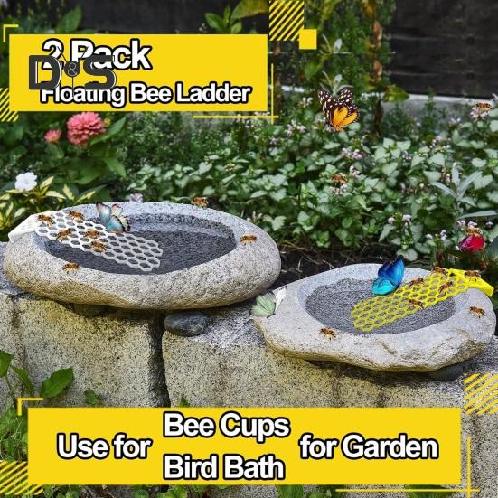 Floating Bee Island Bee Ladder Drinking Tray Bee Waterer Butterfly Water Stations Bird Baths Insect Water Catcher for Thirsty Pollinators