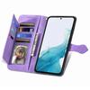 Чехол-кошелек на молнии для Samsung Galaxy A56 5G с ремешком, с цветочным тиснением, из искусственной кожи