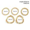 5Pcs/Set Punk Vintage Gold Color Round Beads Bracelets for Women Exaggerated Big Ball Elastic Charm Bangles HipHop Party Jewelry