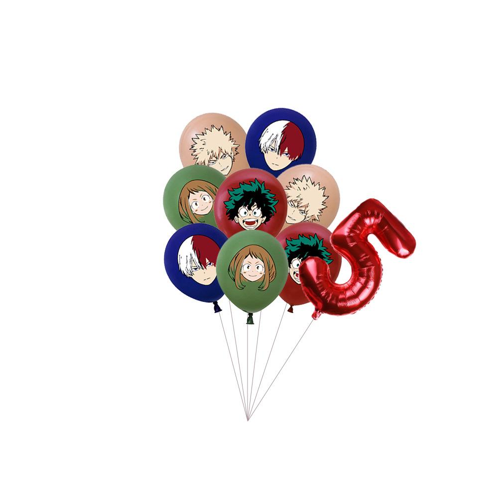 My Heros Academiaed Birthday Themed Party Decorations Balloon Set Tableware Tablecloths Cake Toppers Party Supplies Baby Shower