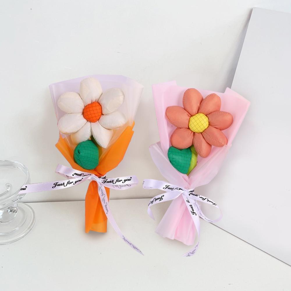 1 комплект из мультяшных цветов из ткани с семью лепестками, букет подсолнухов, праздничные подарки, один букет, подарки на день рождения, 5 цветов