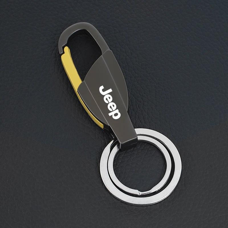 For Jeep Zinc Alloy Key Ring Car Keychain Customize Logo For Jeep Renegade Wagoneer Avenger Recon Wrangler JK Gladiator Compa