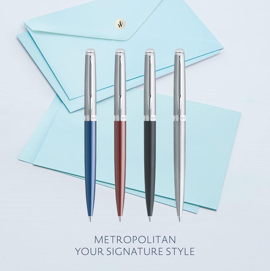WATERMAN Official Metropolitan Essential Ballpoint Pen Luxury Brand Gift Satin Black CT 2146589Z Regular Import Product