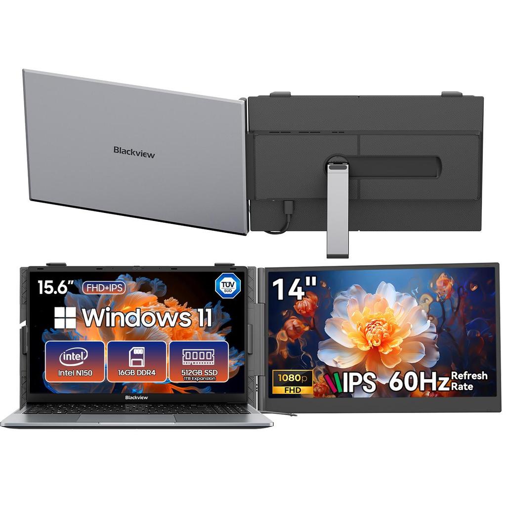 Blackview Ноутбук AceBook 6-го поколения Intel N150 15,6 дюйма 16 ГБ+256/512 ГБ