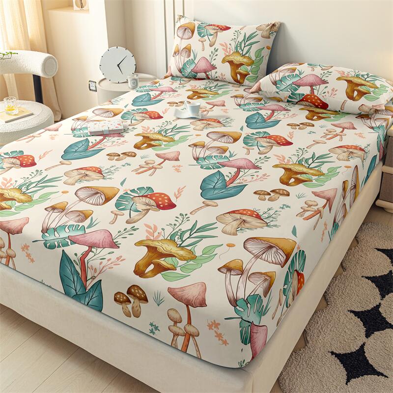 1Pcs Cartoon Butterfly Fitted Sheet Queen Size Mattress Cover With Elastic Band Twin Full Size Bed Sheet