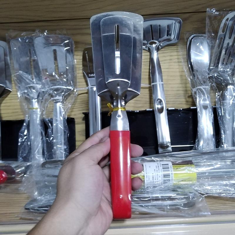 Нержавеющая сталь 304, зубчатая лопатка-щипцы для жарки рыбы и стейка с функцией режущего ножа