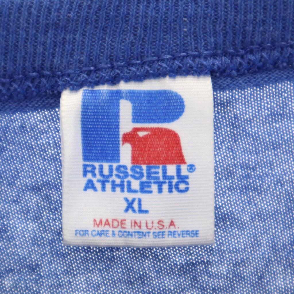 Russell Athletic 90-е Сделано в США Старая футболка с коротким рукавом XL синяя Мужская Б/У