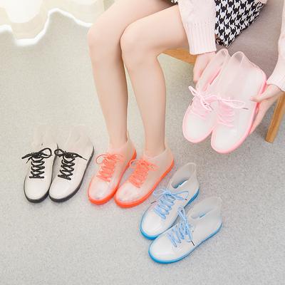 Модные ботильоны конфетного цвета, модные резиновые сапоги, женские резиновые сапоги на плоской подошве, прозрачные резиновые сапоги, водонепроницаемая обувь, резиновые сапоги Zapatos De Mujer