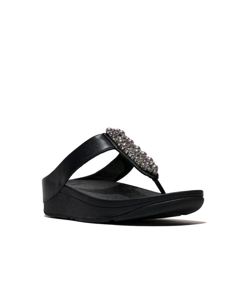 Женские босоножки Fitflop Pino Pulse и Crystal с ремешком между пальцами - Черный (Ft64K2T135)