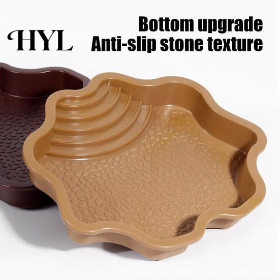 High-quality Turtle Bathing Tub Reptile Pool Large Tortoise Feeding Dish Water Bowl with Convenient Bath Ramp Aquarium Ornament for Lizard Gecko Snake